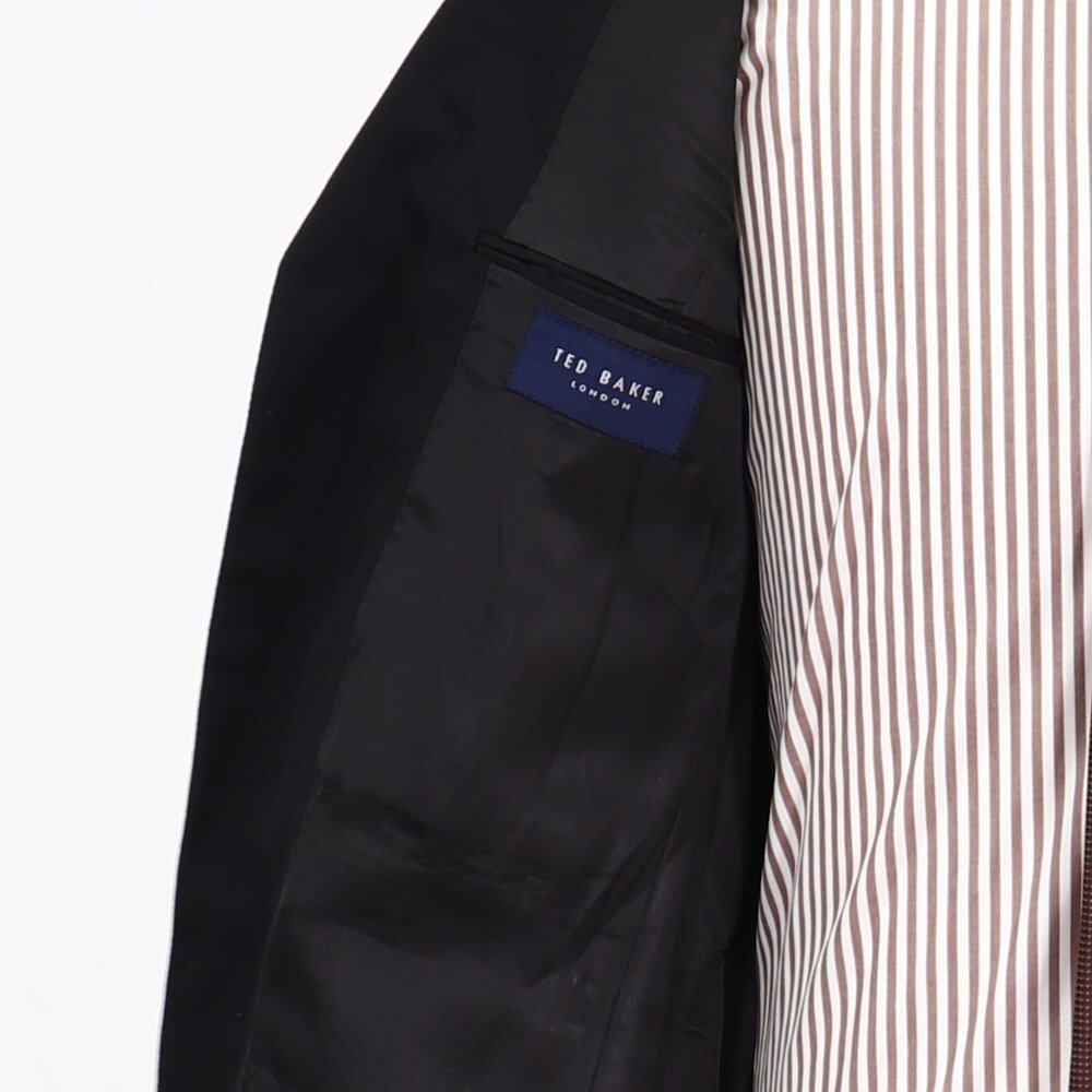 Ted Baker 39R Black Solid 3-Button Sport Coat Blazer Jacket V264 - Picture 9 of 11